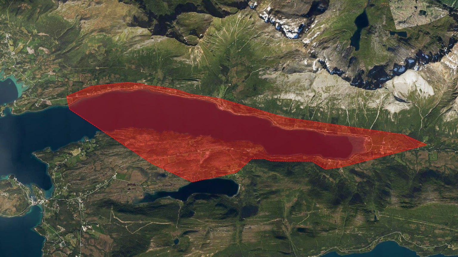 Kartutsnitt Bjærangsfjord 20.10.22